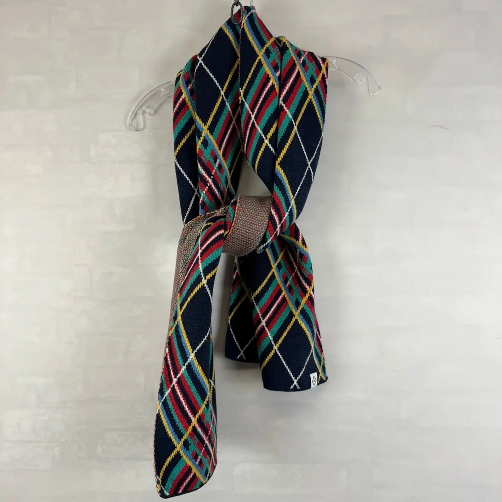 Vera Bradley‎ Navy Multi Color Tartan Plaid Knit Scarf